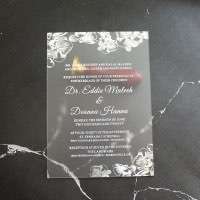 Acrylic Invitation Card Rectangle Business Invitation Card Foil Printing